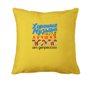 Подушка с надписью "Хорошая музыка - лучшая таблетка"