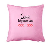 Подушка з написом 