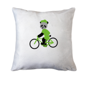 Подушка с пандой на велосипеде