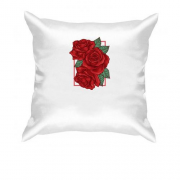 Подушка с принтом "Розы" арт