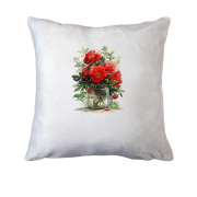 Подушка с рисунком букета цветов в вазе