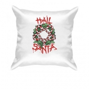Подушка з різдвяним вінком "Hail Santa"
