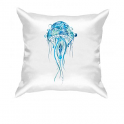 Подушка с синей медузой