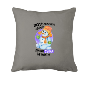 Подушка с сыном снеговиком