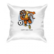 Подушка с тигром-футболистом