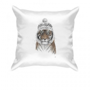 Подушка з тигром у шапочці