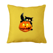 Подушка з гарбузом і котом