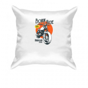 Подушка с винтажным мото "Born to Ride"