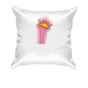 Подушка с вышитым страусенком - девочкой (Вышивка)