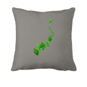 Подушка із зеленим листям