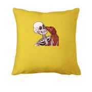 Подушка зі скелетом і таксою