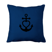 Подушка якорь с сердцем