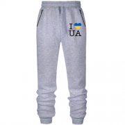Чоловічі штани на флісі "I ♥ UA"