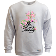 Світшот без начісу з квітковим конем We are young