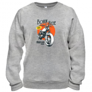 Свитшот с винтажным мото "Born to Ride"