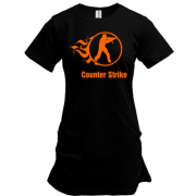 Подовжена футболка Counter Strike зі стилізованим вогнем