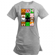Подовжена футболка Minecraft Creeper Patern