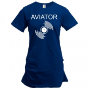 Подовжена футболка з написом "Авіатор"