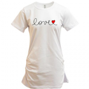 Подовжена футболка з написом "Love"