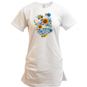 Подовжена футболка з квітковим орнаментом (2)