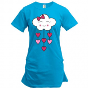 Подовжена футболка з закоханою хмаркою