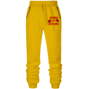 Штани з футера без начісу з написом "Льошею бути офігенно"