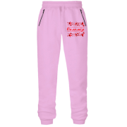 Штани з футера без начісу с сердечками и именем "Соломия" 2