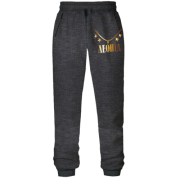 Штани з футера без начісу з золотим ланцюгом і ім'ям Леонід