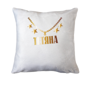 Подушка з золотим ланцюгом і ім'ям Тетяна
