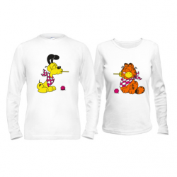 Парные лонгсливы Garfield dog & cat
