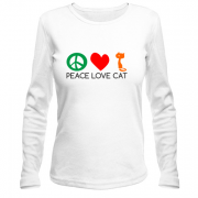 Лонгслив peace love cats
