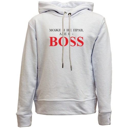 Дитячій худі без флісу з написом «МОЖЕ Я НЕ ПРАВ, АЛЕ Я - BOSS»