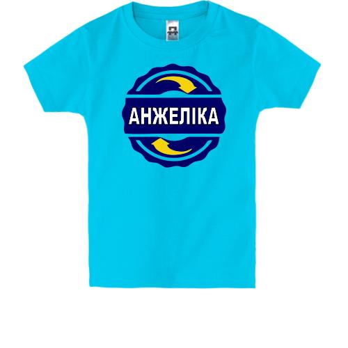Дитяча футболка з ім'ям Анжеліка в колі