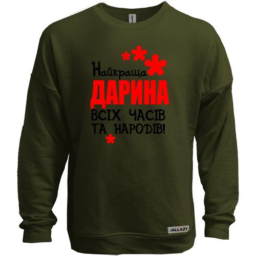 Світшот без начісу з написом 