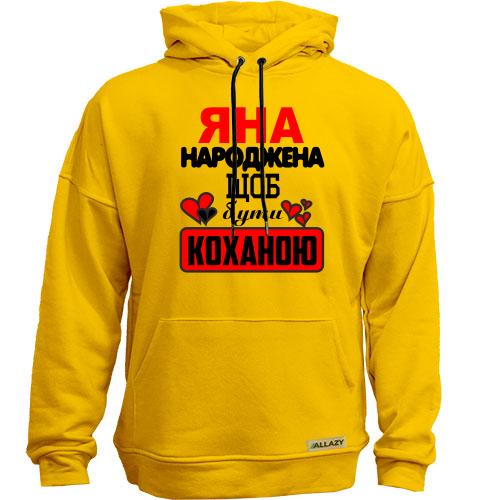 Худи без начісу з написом 
