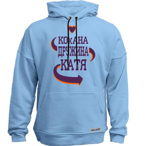 Худи без начісу з написом 