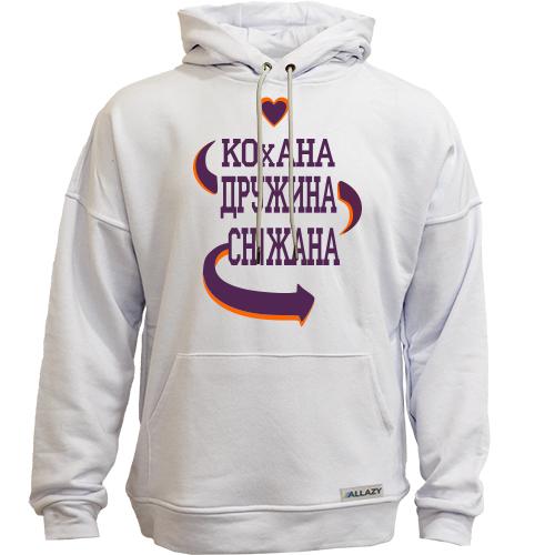 Худи без начісу з написом 