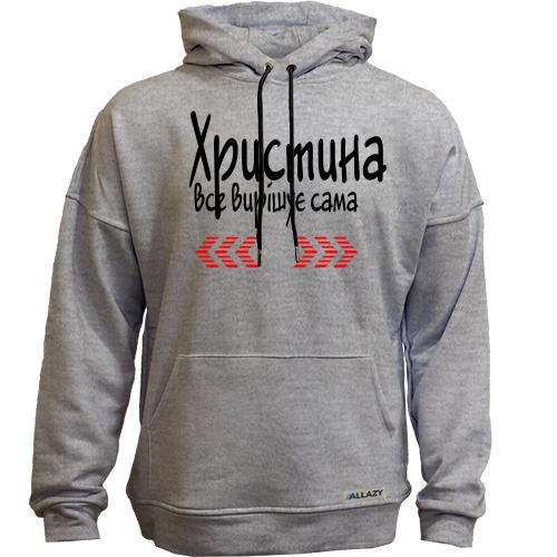 Худи без начісу з написом 