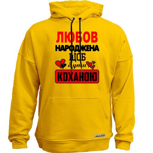 Худи без начісу з написом 