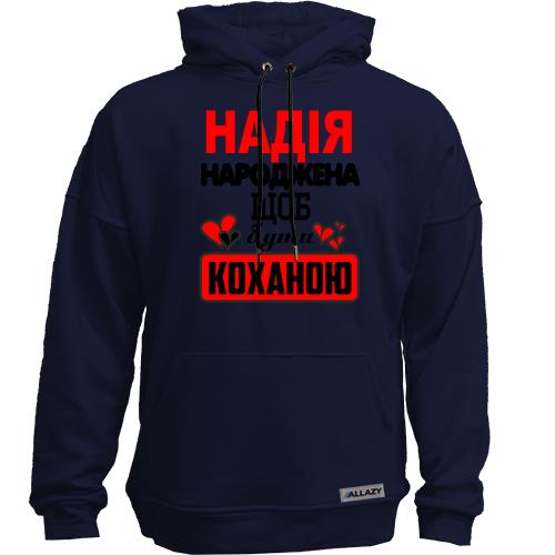 Худи без начісу з написом 