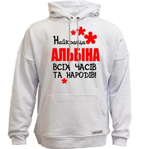 Худи без начісу з написом 