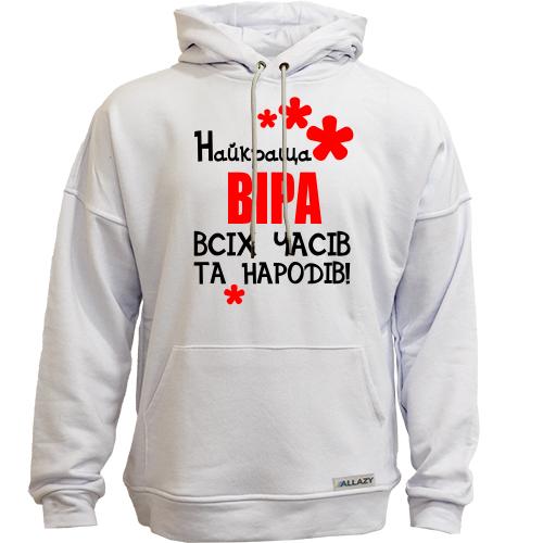 Худи без начісу з написом 