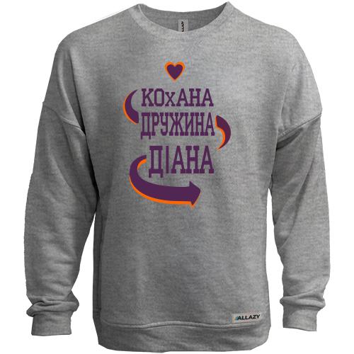 Світшот без начісу з написом 