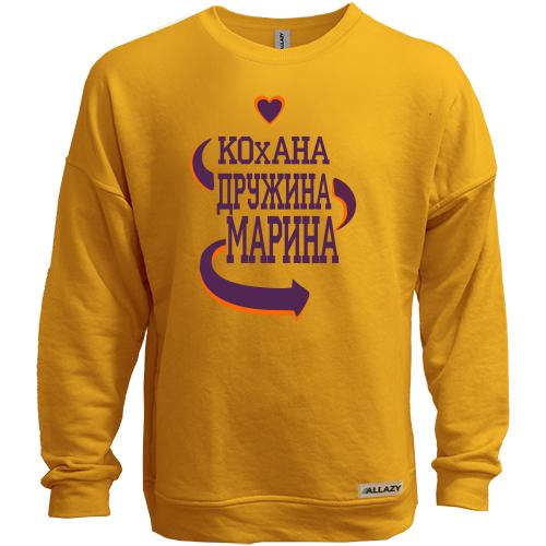 Світшот без начісу з написом 
