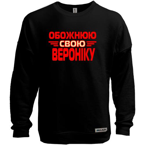 Світшот без начісу з написом 