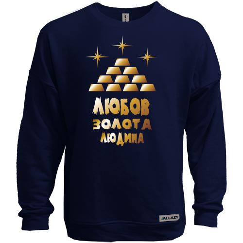 Світшот без начісу з написом 