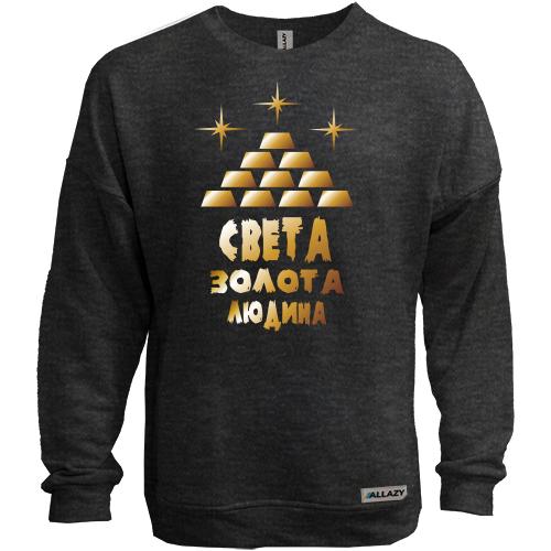 Світшот без начісу з написом 
