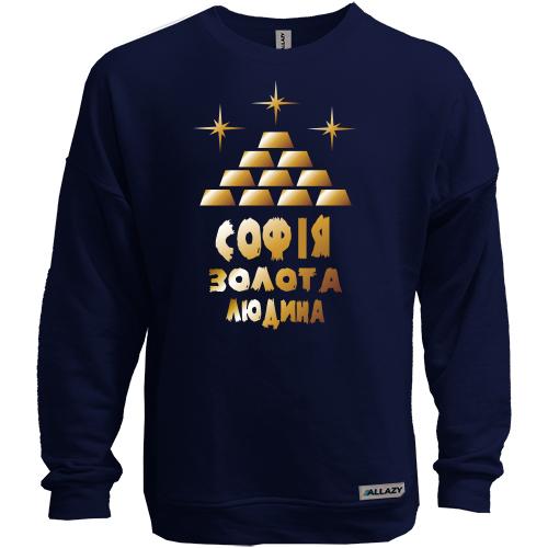 Світшот без начісу з написом 