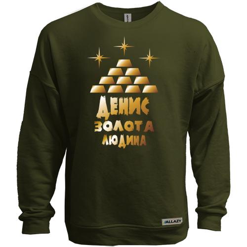 Світшот без начісу з написом 