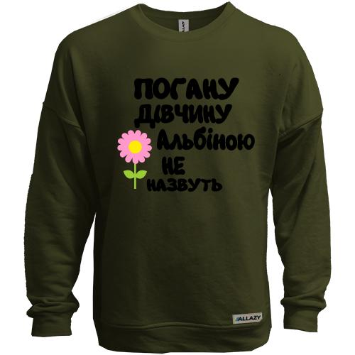 Світшот без начісу з написом 